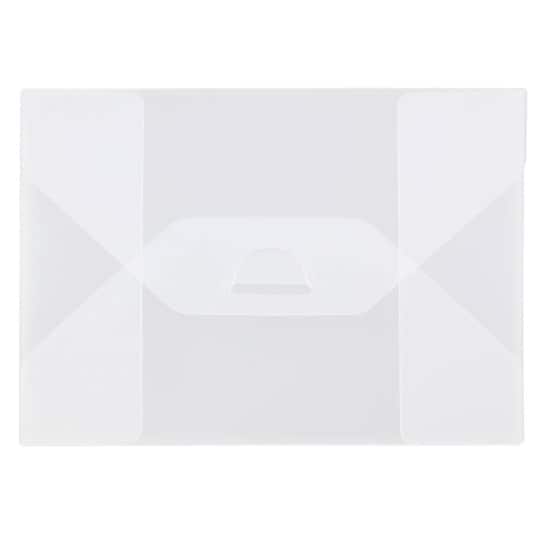JAM Paper 5.5" x 7.5" Clear Frost Tuck Flap Closure Plastic Envelope